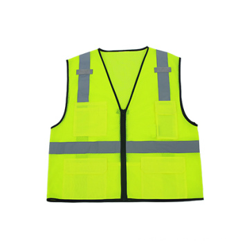 Hi-Viz Mesh Reflective Safety Weste mit Reißverschluss